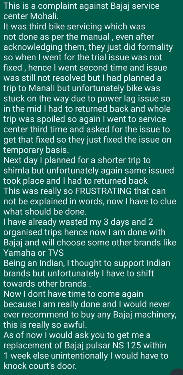 <a href="/Bajajauto/">India</a> @BajajAllianzLIC @BajajAutoFin <a href="/tvsmotorcompany/">TVS Motor Company</a> <a href="/India_Yamaha/">Yamaha Motor India</a> 

I WOULD URGE EVERYONE TO RETWEET , RETWEET RETWEET so that no one should feel this issue again.