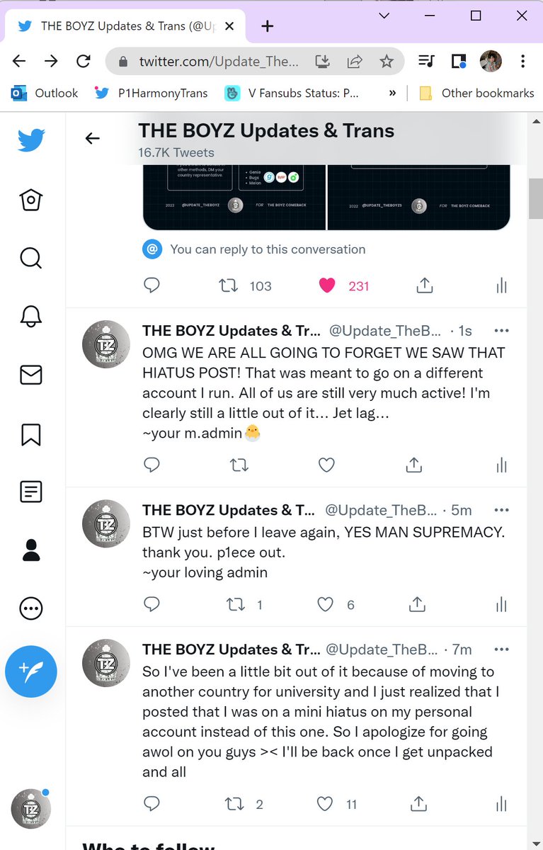 P1HarmonyTrans's tweet photo. so anyways... here is a ss explaining my short leave. as always, I will redirect you temporarily to @P1HCAFE who has just as good translations and I do. https://t.co/gq0bCtaVUI