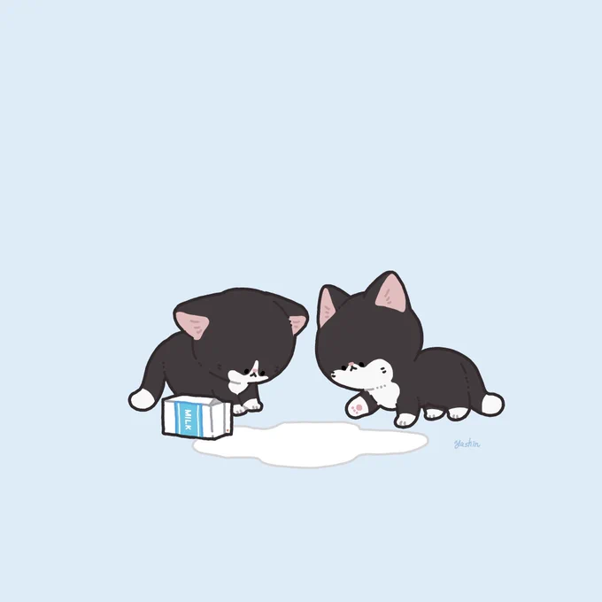 #世界猫の日猫(&amp;でっかい猫)の絵 