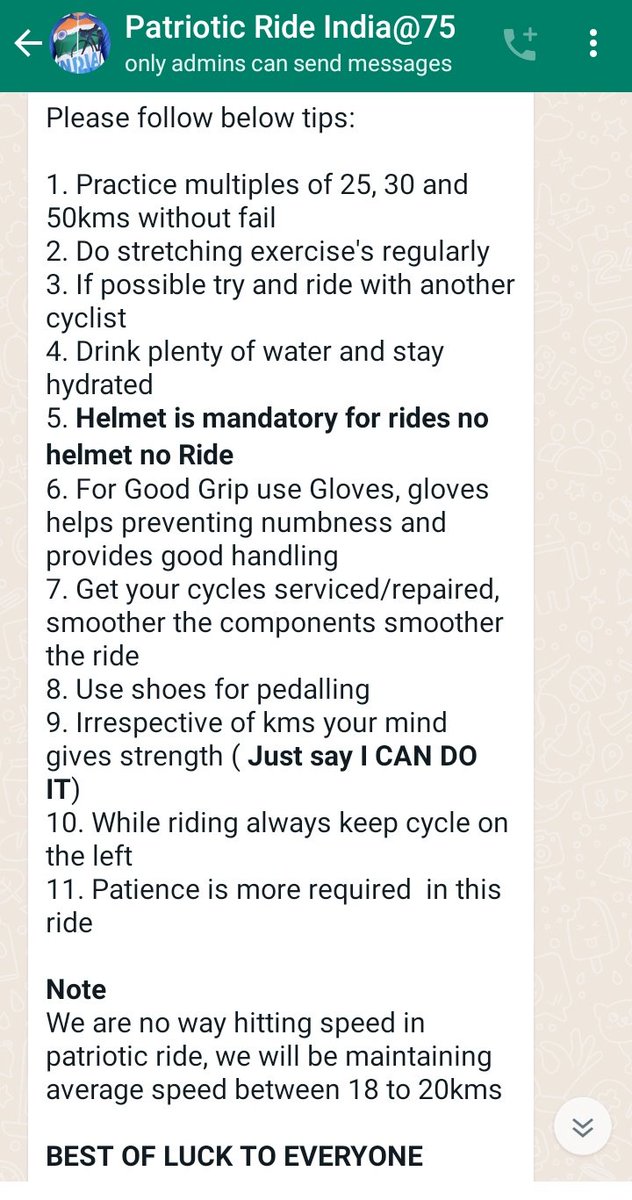 Tips- Are you ready for HCG- SCSC Patriotic ride, Aazadi Ka Amrit Mahotsav with 75km cycling on 14th Aug. <a href="/SCSC_Cyberabad/">SCSC</a> <a href="/CYBTRAFFIC/">Cyberabad Traffic Police</a> <a href="/cyberabadpolice/">Cyberabad Police</a> <a href="/yedula_krishna/">Krishna Yedula</a> <a href="/GenScsc/">General Secretary-SCSC</a> <a href="/GHMCOnline/">GHMC</a> <a href="/swachhhyd/">Shaandaar Hyderabad</a> <a href="/HiHyderabad/">Hi Hyderabad</a> <a href="/HiCyberabad/">Proud Indian 🇮🇳 (Modi Ka Pariwar)</a> @saivamshirv <a href="/royal_sukanya/">Sukanya Royal</a> <a href="/sselvan/">Bicycle Mayor of Hyderabad</a> <a href="/KondapurDevFed/">Kondapur Citizens</a>