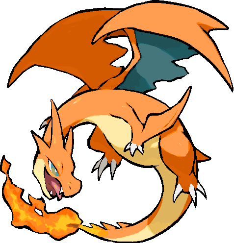 no humans pokemon (creature) blue fire fire open mouth claws solo  illustration images