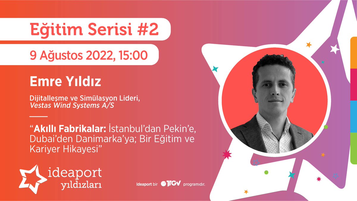ideaport_ttgv's tweet photo. #Ideaport Yıldızlar Komünitesine özel başladığımız eğitim serisinde sıradaki #LinkedIn eğitimimiz “Akıllı Fabrikalar: İstanbul’dan Pekin’e, Dubai’den Danimarka’ya; Bir Eğitim ve Kariyer Hikayesi” başlığı altında Emre Yıldız ile yarın gerçekleşecek!
@T_T_G_V https://t.co/lprItWUPJd