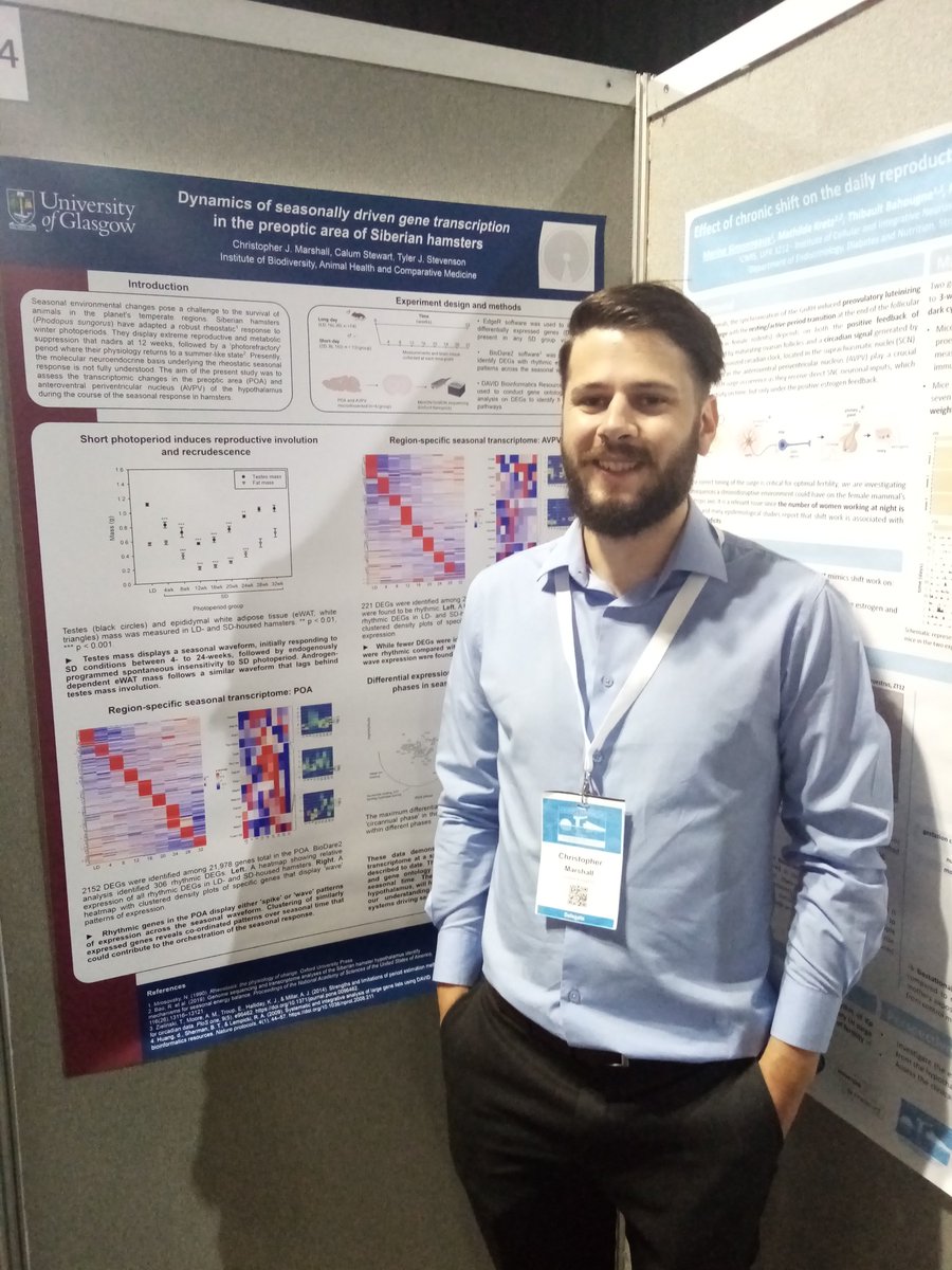 Laboratory of Seasonal Biology (@stevenson_lab) on Twitter photo Day 2 <a href="/INFneuroendo/">International Neuroendocrine Federation</a> <a href="/bsneuroendo/">BSN</a> #icn2022
Come see Chris <a href="/cjmarshallphd/">Chris Marshall</a> and learn about seasonal molecular patterns in hamster poa and avpv! @IBAHCM <a href="/UofGVet/">UofG Vet</a> Day 2 <a href="/INFneuroendo/">International Neuroendocrine Federation</a> <a href="/bsneuroendo/">BSN</a> #icn2022
Come see Chris <a href="/cjmarshallphd/">Chris Marshall</a> and learn about seasonal molecular patterns in hamster poa and avpv! @IBAHCM <a href="/UofGVet/">UofG Vet</a>