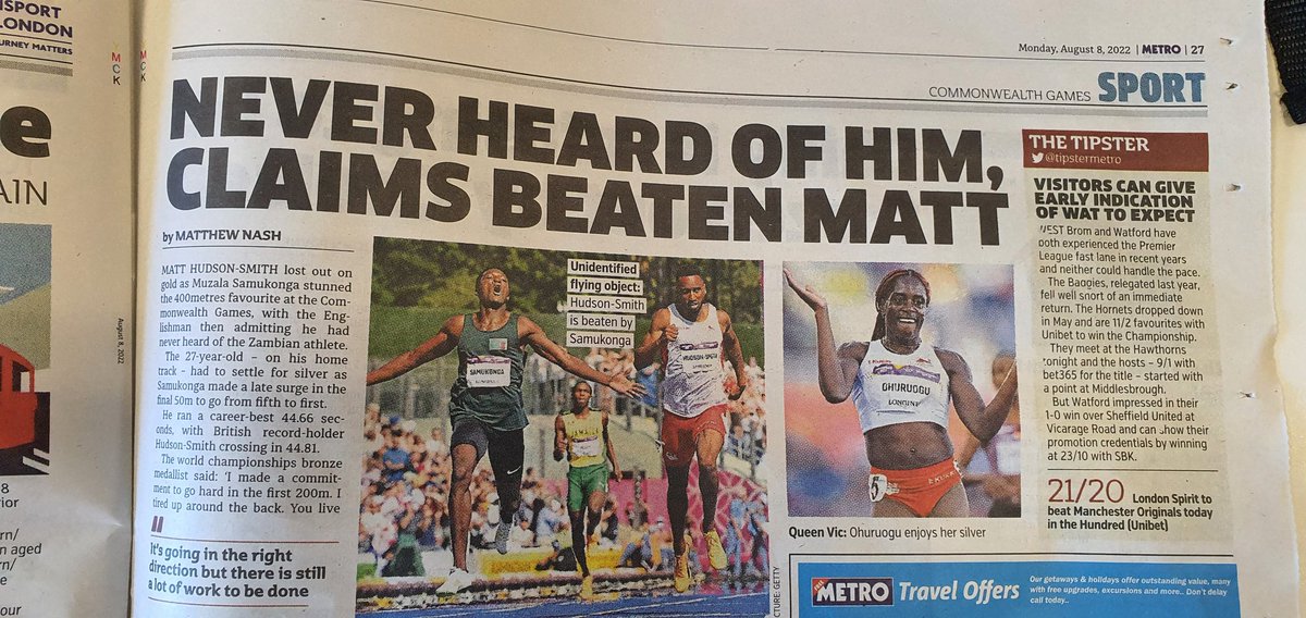 Muzala Samukonga 🇿🇲 still making headlines! Matthew Hudson-Smith still can't believe he lost to an 'unknown' athlete 😂 

#Birmingham2022 #Birmingham22 #B2022 #CommonwealthGames2022 #CommonwealthGames #B2022Festival