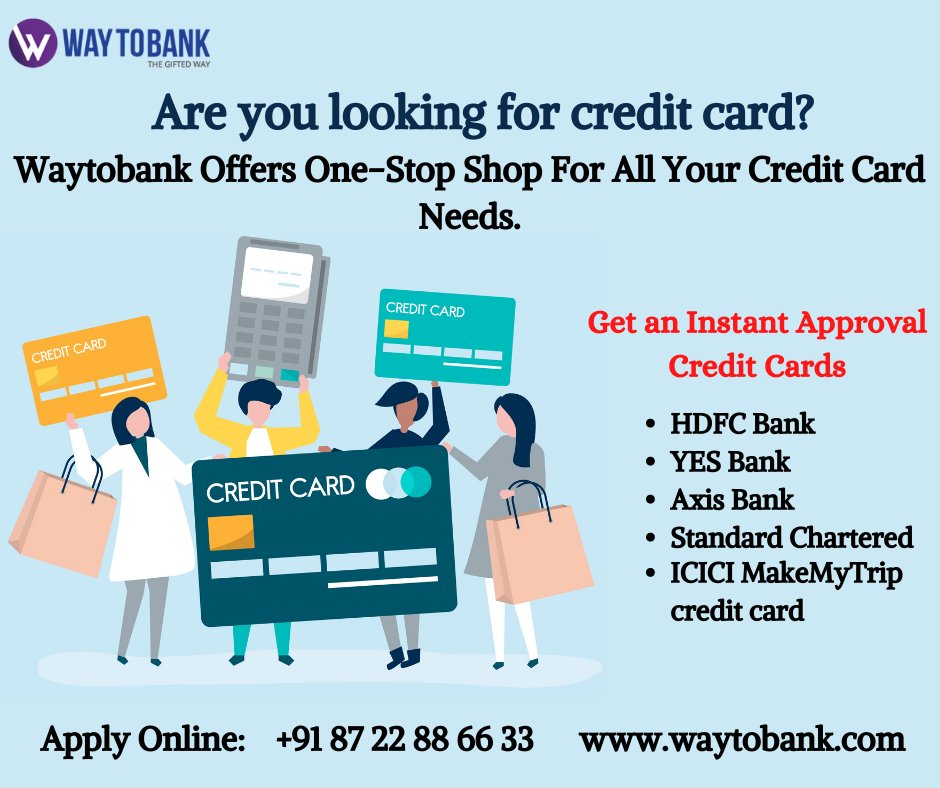 waytobankweb's tweet image. 📢Are you looking for credit card Online? Waytobank Offers One-Stop Shop For All Your Credit Card Needs. Apply Now!

For Apply Online:
Call: +91-87 22 88 66 33
Visit: waytobank.com/credit-card
Email: loans@waytobank.com

#CreditCard #CreditCards #Applycreditcard #CreditcardOnline