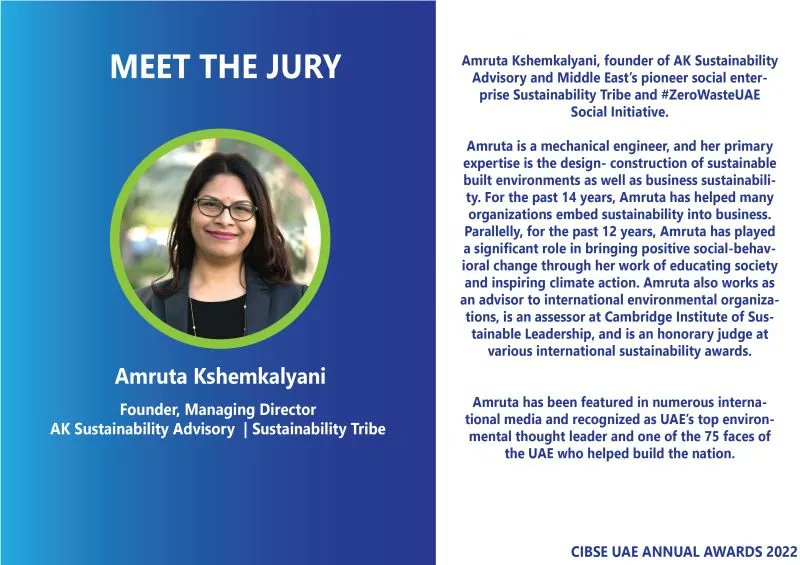 amrutant's tweet photo. Tribe, glad to be part of the jury panel for @CIBSE UAE Annual Awards 2022. Looking forward to assessing the entries. Good luck, nominees! #awards #jury #cibse #cibse125 #builtenvironment #buildingservices #uae #dubai #EGBC #abudhabi #sustainabilitytribe #aksustainabilityadvisory https://t.co/cyAdzFlSU4