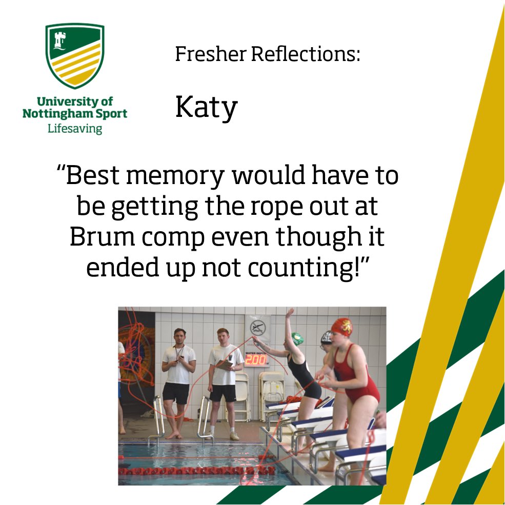 Katy has improved massively over her first year, such a valuable member of the club! Here’s her favourite memory from the year :))
<a href="/UoNSport/">University of Nottingham Sport</a> <a href="/BULSCA/">BULSCA</a> #greenandgold #lifesaving