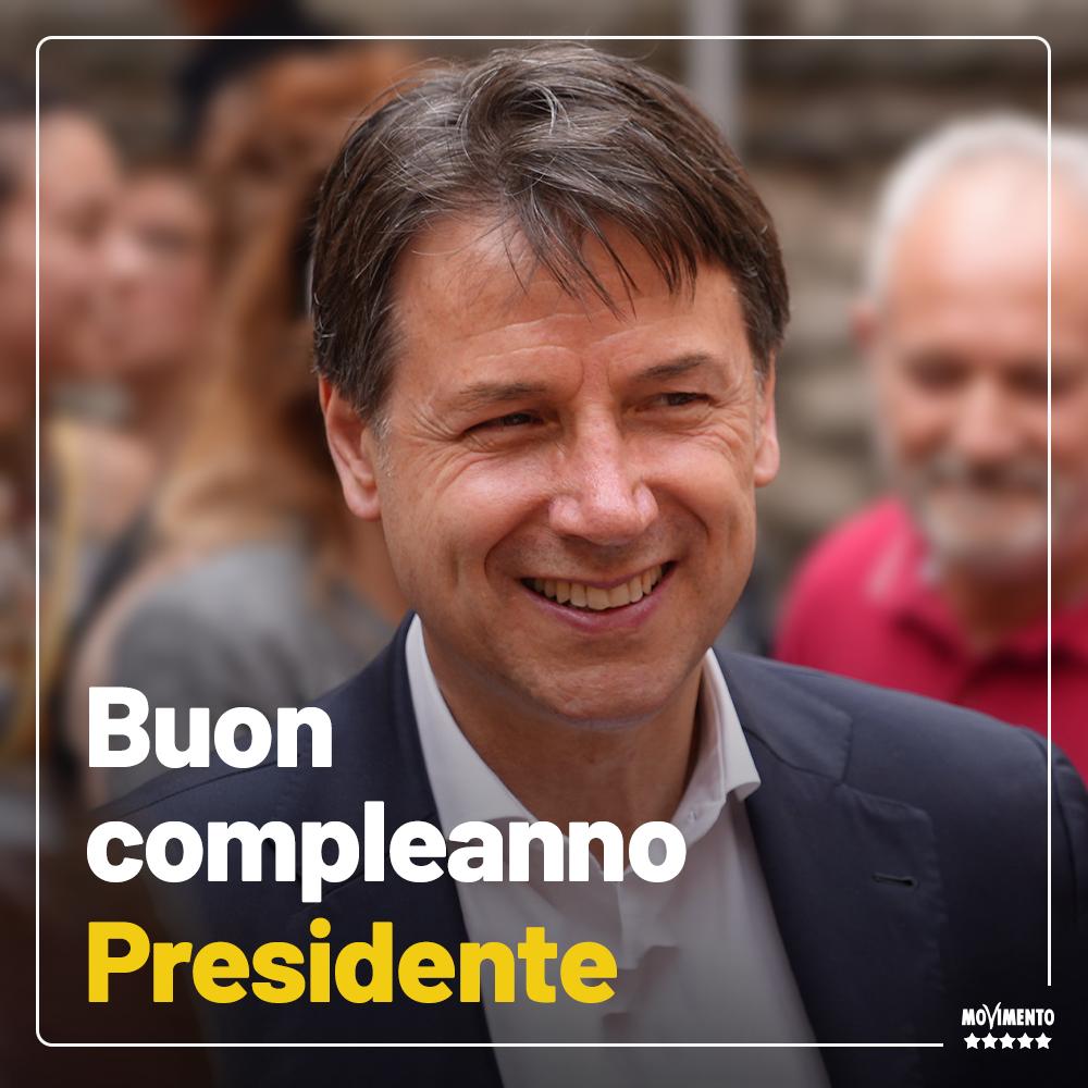 Mov5Stelle's tweet photo. Tanti auguri di buon compleanno al nostro Presidente @GiuseppeConteIT https://t.co/1DwDP2pANJ
