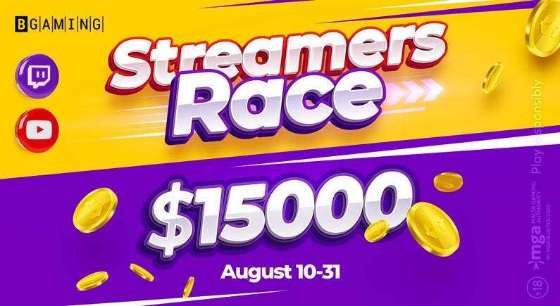 We are launching our very first competition for streamers with a $15.000 prize pool&#128176;

Follow the official page of the Streamers Race to stay on top of the updates  

