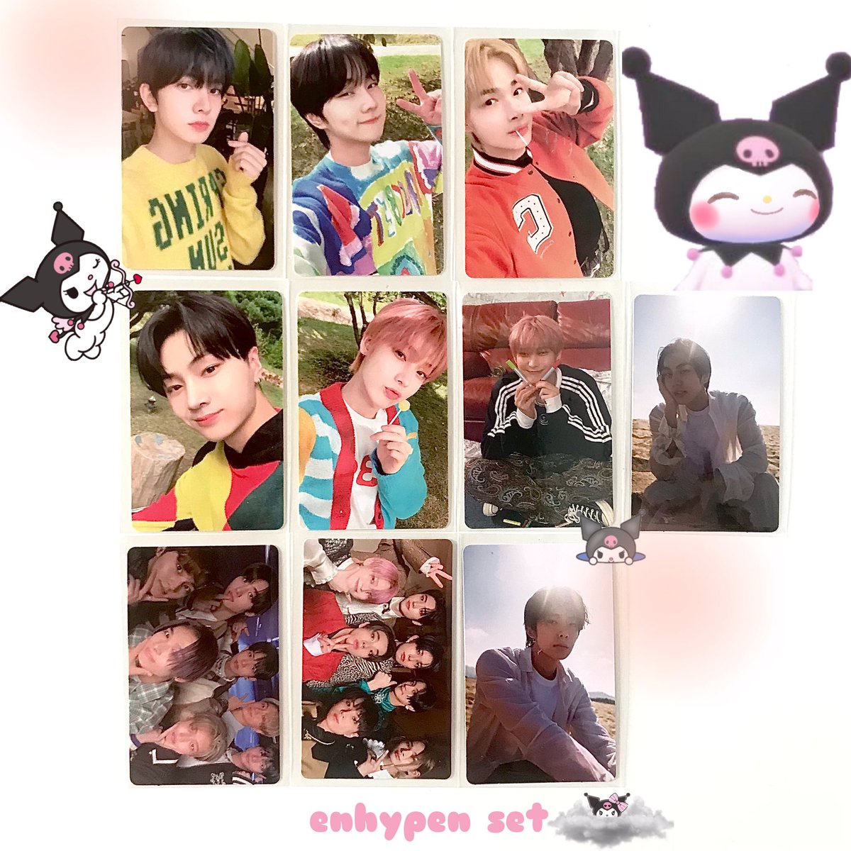 4psh_'s tweet photo. 𓂋𓈒 wts lfb enhypen ph ! ✶

🧺 Enhypen Photocard Set
— sg22 nrpc
— d:d wev pob
— d:d group pc 
— b:c group pc
— sunoo charyb holo 
𓂋 600 set 

🏷 wts lfb wtb lfs enhypen dimension: dillema sg 22 border: carnival photocard heeseung jungwon niki jay sunoo sunghoon jake https://t.co/q4bC6AkzEQ
