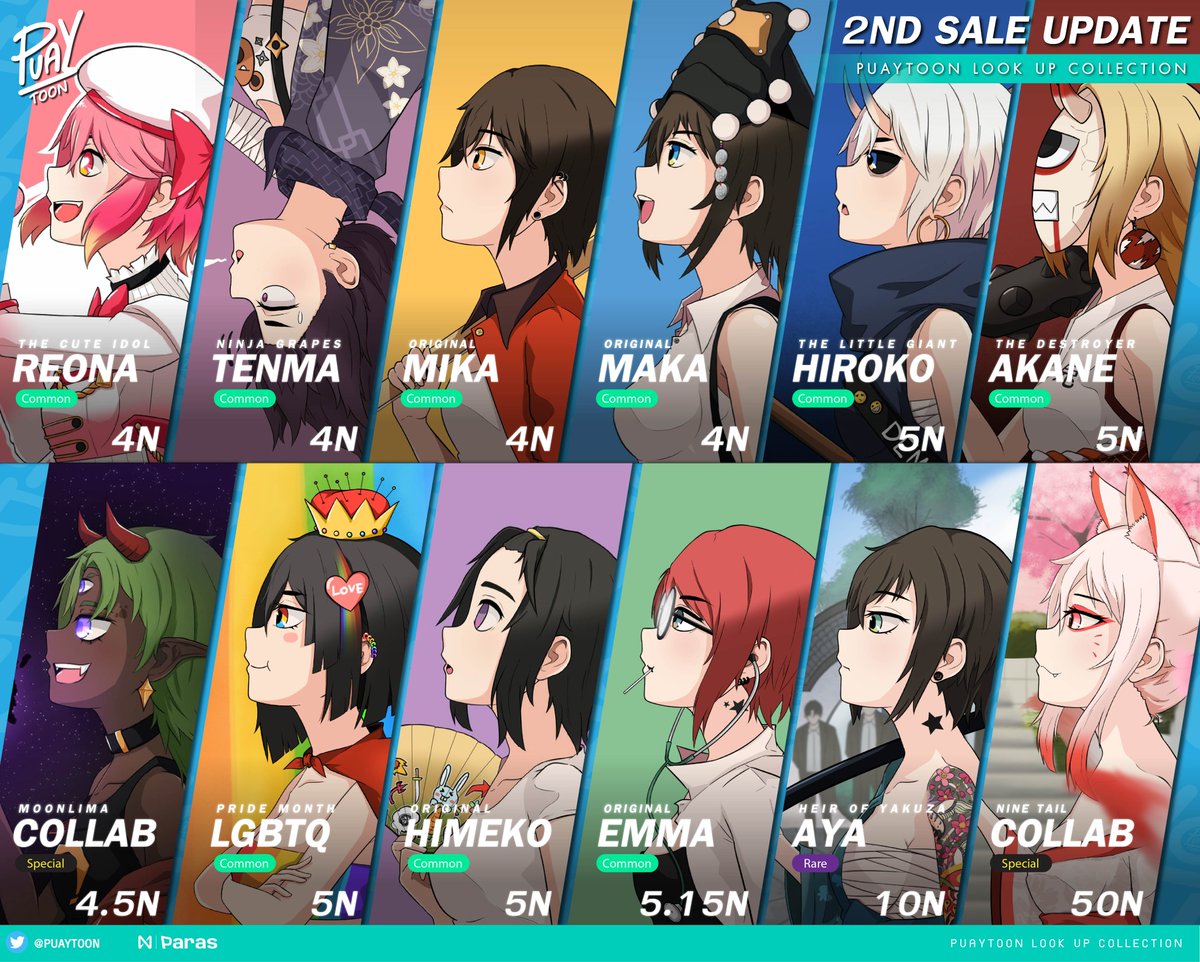 💶PUAYTOON 2nd SALE UPDATE OF THE WEEK💶
♥️อัพเดทตลาดป่วยตูนประจำสัปดาห์นี้น้า ♥️

Paras - paras.id/collection/pua…