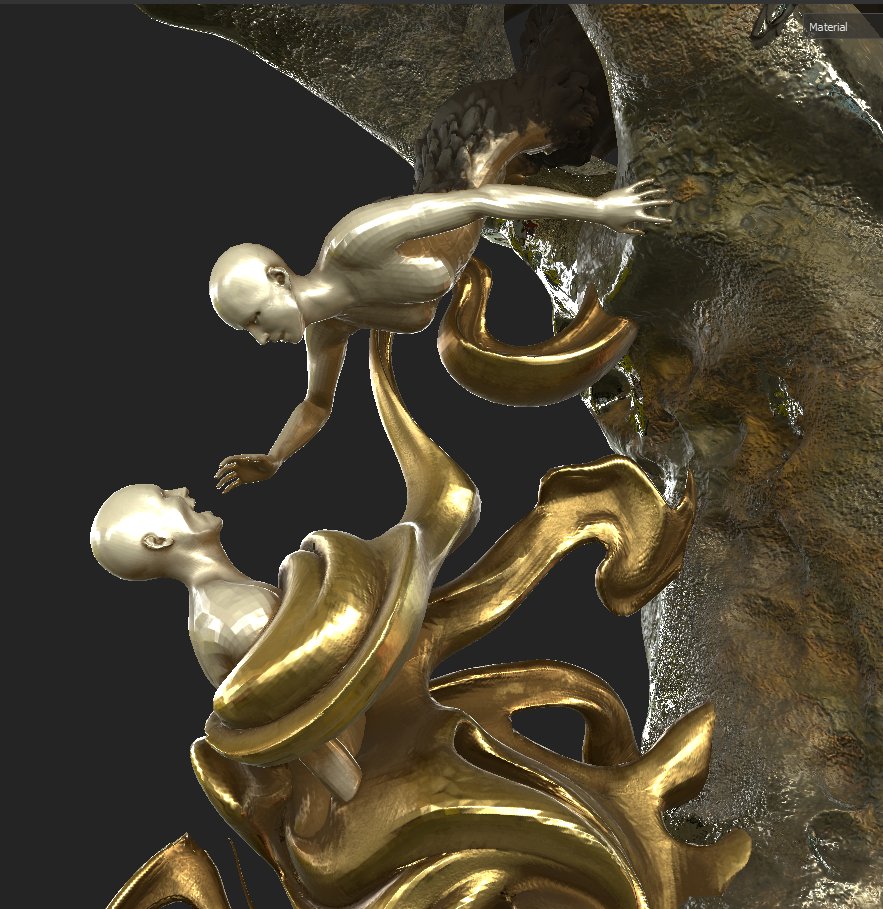 Sculpture#2 Finish painting the mesh on #substancepainter  really love how its looking so far. #3Ddiorama