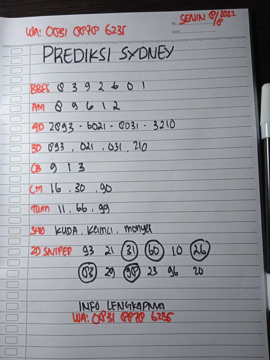 PrimbonTogel's tweet photo. PREDIKSI ANGKA JITU DAN TERPERCAYA PASARAN SYDNEY II SENIN 8 AGUSTUS 2022 
GAS  LANGSUNG BOSS KUU

#angkajitu #angkatogel #togelonline #togelsydney #primbontogel #togelhk #togelindonesia #prediksiangka  #togelcambodia https://t.co/Xkme407fNS