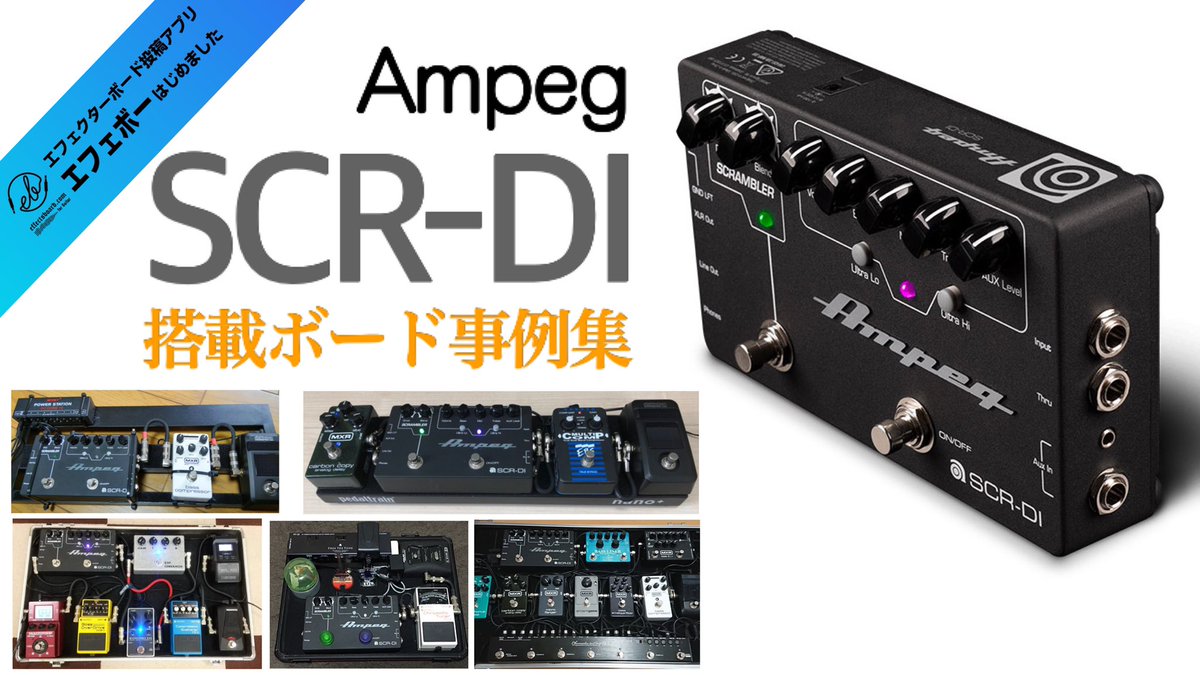 effectsboard's tweet photo. 🎞エフェボーチャンネル第1743回→https://t.co/yuwBU5dqAK 🔊AmpegのSCR-DI搭載ボードをまとめてみました👍🏻鉄板✨SANSAMPやbass d.i.+の事例は沢山ありますので😁アンペグのプリアンプSCR-DIが気になるベーシストさんは是非参考に🎵@effectsboard #エフェボー https://t.co/E391eryPzI