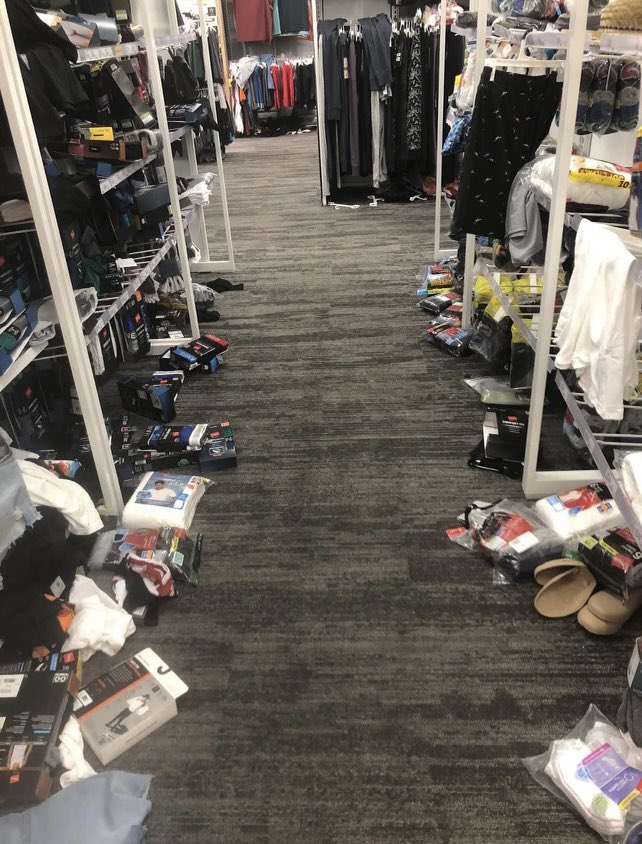 SeondraSC's tweet photo. I’m putting @Target in Yuba City, California on blast.
How &amp; why is anyone expected to shop in this mess?
I asked if they were short staffed &amp; was told no
So then why?
I can’t &amp; won’t spend my hard earned $$$ on items that have been walked on and treated like trash. https://t.co/XlLqXKMBGV