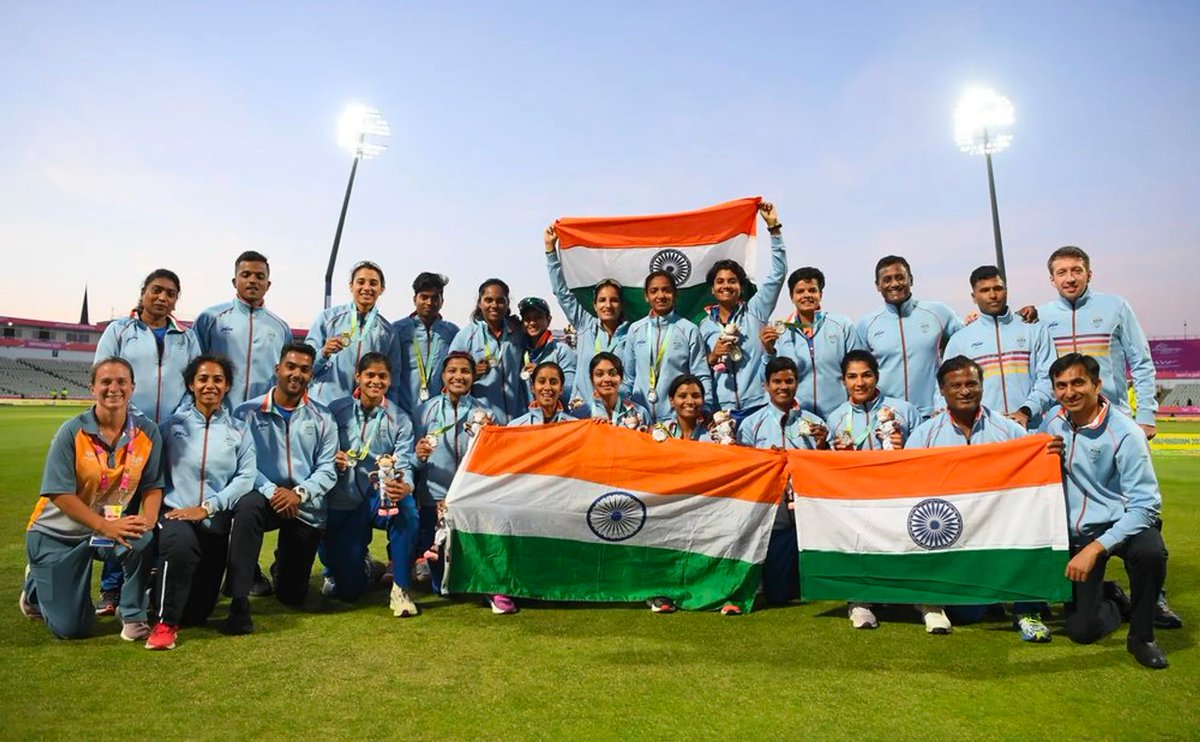 RailMinIndia's tweet photo. Silver Medal, Golden Memories!

Congratulations Indian Women's Cricket Team for winning Silver 🥈 at @birminghamcg22

It's the 1st ever medal for 🇮🇳 in Cricket at #CommonwealthGames

#Cheer4India https://t.co/noRwradiK9