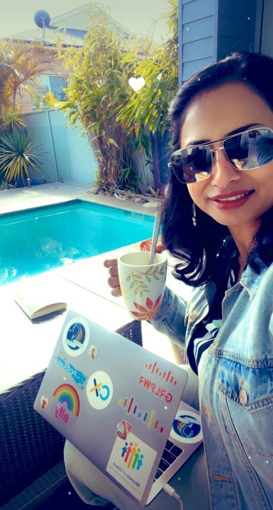 VarshaKanwar's tweet photo. #HybridWork at its best with #LifeOnWebex. Beating wintery #MondayBlues sitting outdoors soaking VitD โ๏ธ, with Scooby ๐ถ by my side and a cuppa โ๏ธ chai and James Kerrโs Legacy for #MondayMotivation ๐, in between #Webex meetings. #WeAreCisco #CiscoCX #LoveWhereYouWork โค๏ธ https://t.co/Fh95cU3mbd