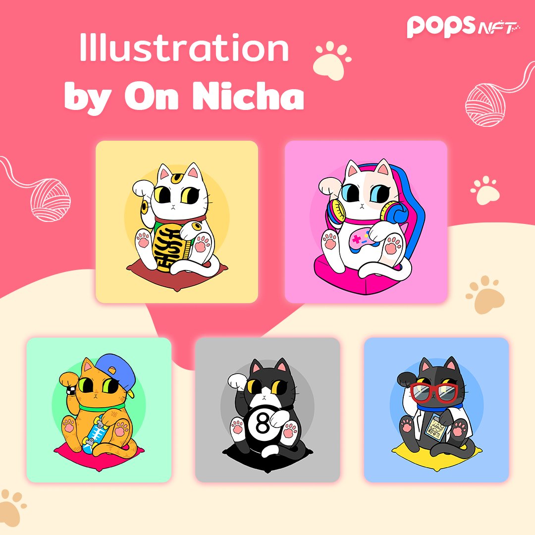 NFTbyPOPS's tweet photo. ‘On Nicha’ with the concept ‘Illustration’ portrays the Maneki Neko or the Japanese Lucky Cat hand-drawn art to come to storytelling, definitely a must-have collection for cat lovers believing in witchcraft!

#POPSNFTTH #NFT #ทาสแมว  #CatsOnTwitter #Catslover #catnft https://t.co/6igPUAClYa