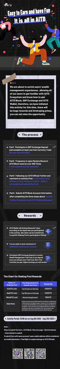 If you want to earn some free token, come to AITD, check this out.