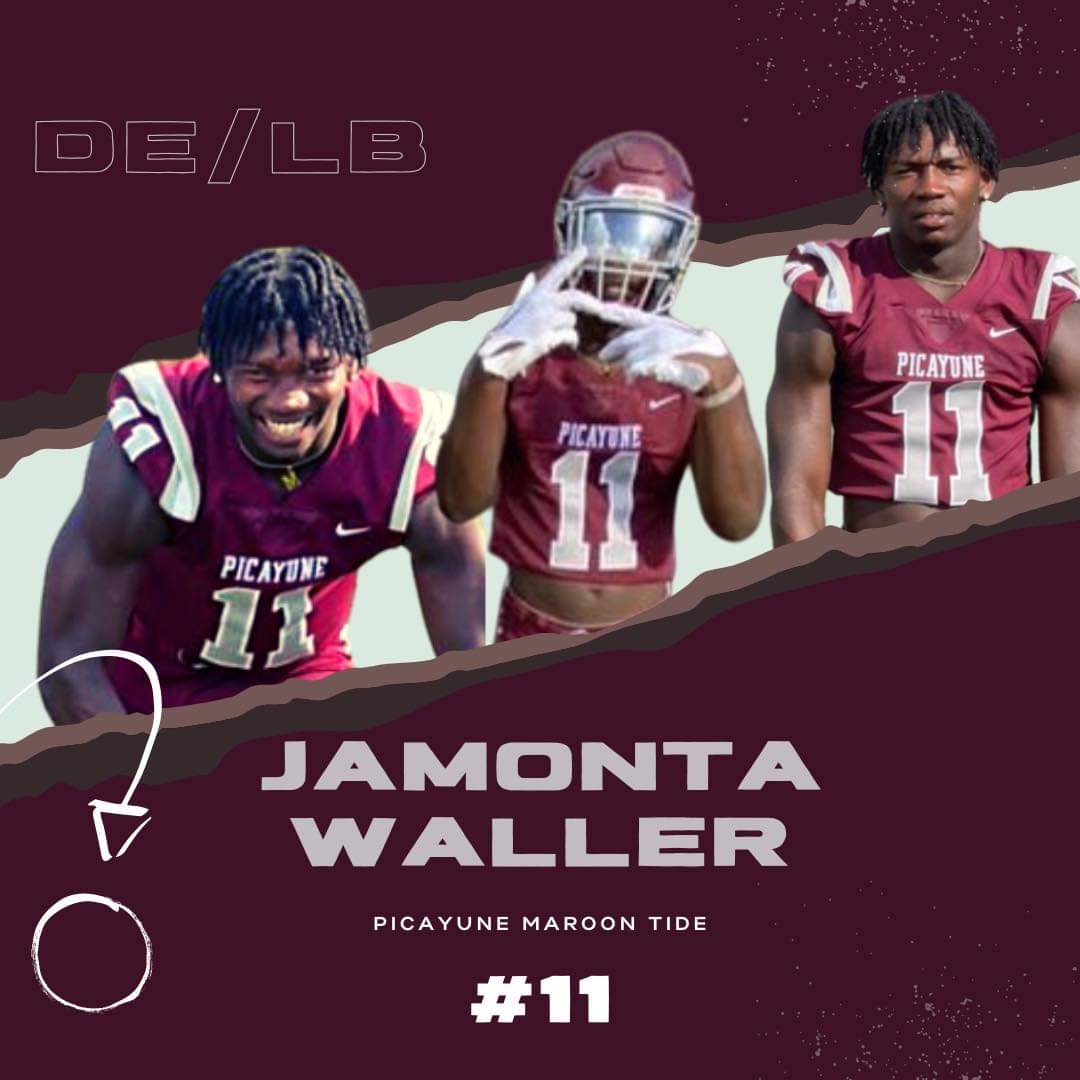 MacCorleone74's tweet photo. @WallerMonta is a 6-2 215 2024 beast at DE/OLB. Picayune (Miss) is lucky to have him

He is a edge rusher with violent hands. He can shed blocks easily. Makes open field tackles. Has athleticism to drop back &amp; cover

Has a couple of D1 offers. More to come https://t.co/RjAxL0iCYt https://t.co/rA7AxL0QIz