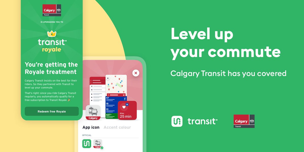 Great news #CTRiders! We’ve selected <a href="/transitapp/">Transit</a> as our official mobility-as-a-service trip planning app! And you’ll automatically be upgraded to Transit Royale, Transit’s subscription service. Download the app today at transitapp.com/download.