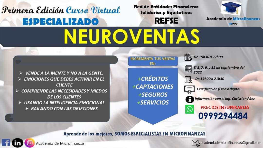 𝐕𝐄𝐍𝐃𝐄 𝐀 𝐋𝐀 𝐌𝐄𝐍𝐓𝐄 𝐘 𝐍𝐎 𝐀 𝐋𝐀 𝐆𝐄𝐍𝐓𝐄.
📣Curso especializado en 𝗡𝗘𝗨𝗥𝗢𝗩𝗘𝗡𝗧𝗔𝗦 para desarrollar competencias y habilidades a través de la inteligencia emocional. Informes sin compromiso al siguiente link bit.ly/3mRDxpa