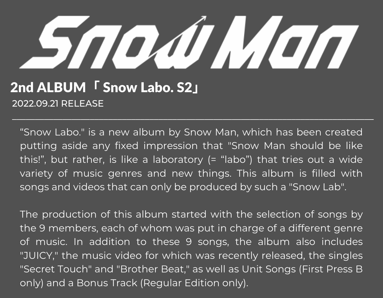 SnowMan Snow Mania S1 & Snow Labo.S2