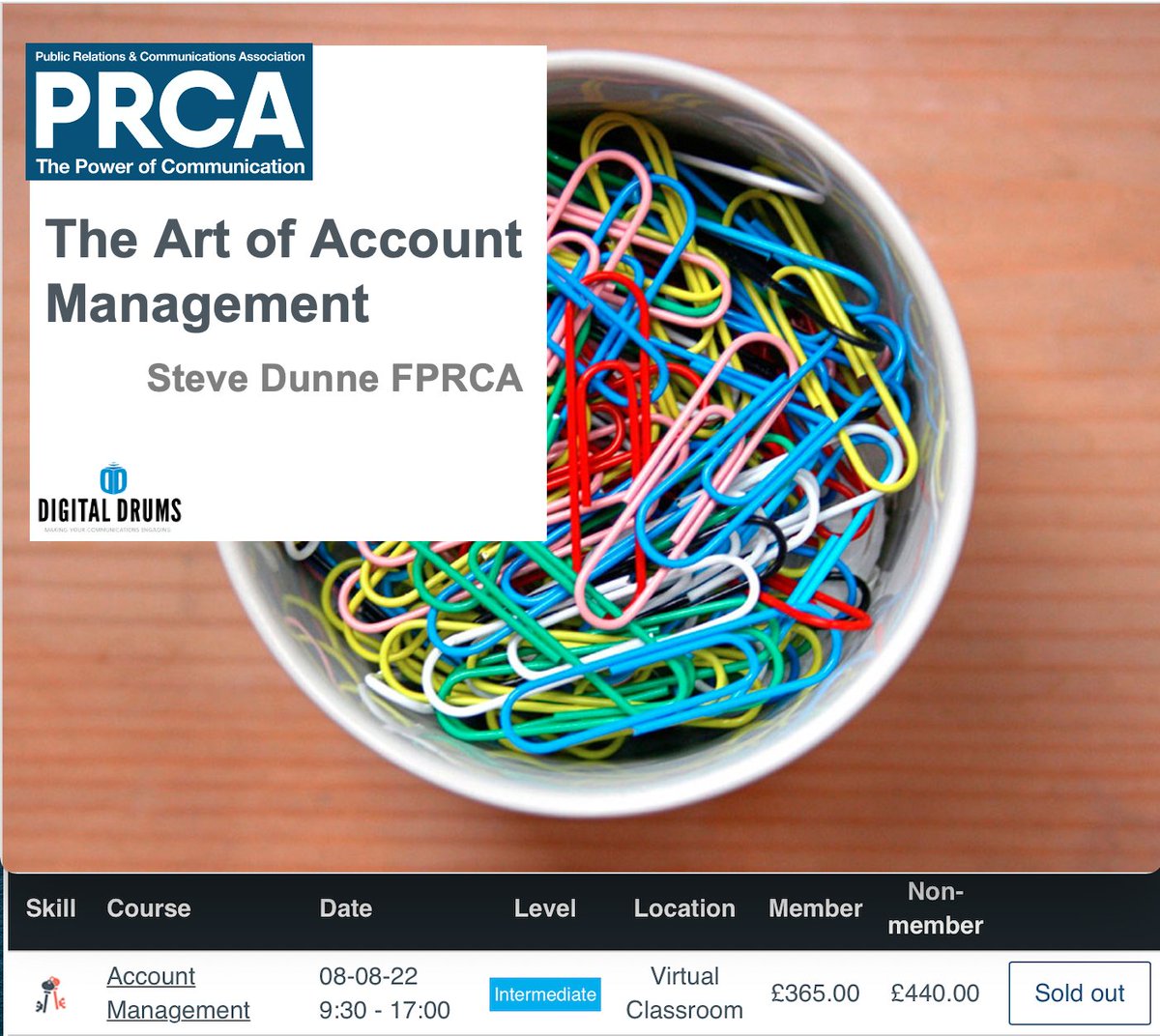 SteveDunne's tweet image. It may be peak holiday season at the moment but the thirst for @PRCAtraining in the PR sector remains impressive. Another sold out full house today. More dates coming on line soon, see @PRCA_HQ website for details #pr #pragency #prandcomm #prtraining #prca #prconsultant