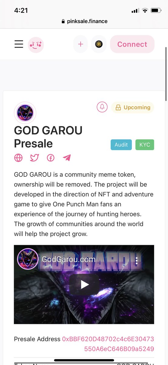 wallstreetcall's tweet photo. 🔥@GodGarou_GGN 🔥 x1000

✅Audit &amp; KYC
✅DEV NO token
✅Huge marketing
✅Low tax (3%)
✅Contract renounced
✅Charity activities

🔔 Channel: https://t.co/4ZGb7szM9Q
🌎 Group Global: https://t.co/4AMeddY3rT

🎯 Pinksale: https://t.co/0Jju013cJj
🌐 Website: https://t.co/nRFuJfPw04 https://t.co/jOioCWOLPx