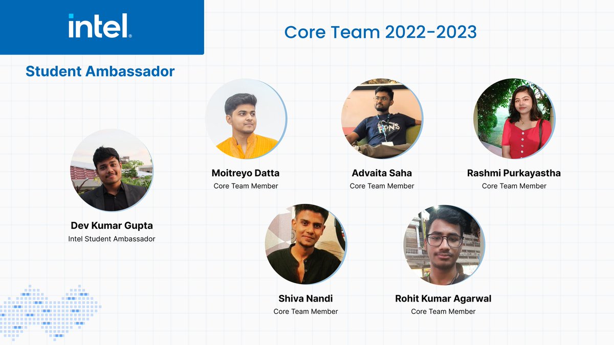 Dev Gupta 🦖 (@dev_ikr) on Twitter photo Announcing the Core Team Members for the Intel Student Ambassador Program at Heritage Institute of Technology, Kolkata 🥳🥳
Moitreyo Datta, @Advaita_Saha , Rashmi Purkayastha, Shiva Nandi, <a href="/RohitZeroFour/">Rohit Kumar Agarwal</a>
#IntelStudentAmbassador #artificialintelligence #machinelearning #iot Announcing the Core Team Members for the Intel Student Ambassador Program at Heritage Institute of Technology, Kolkata 🥳🥳
Moitreyo Datta, @Advaita_Saha , Rashmi Purkayastha, Shiva Nandi, <a href="/RohitZeroFour/">Rohit Kumar Agarwal</a>
#IntelStudentAmbassador #artificialintelligence #machinelearning #iot