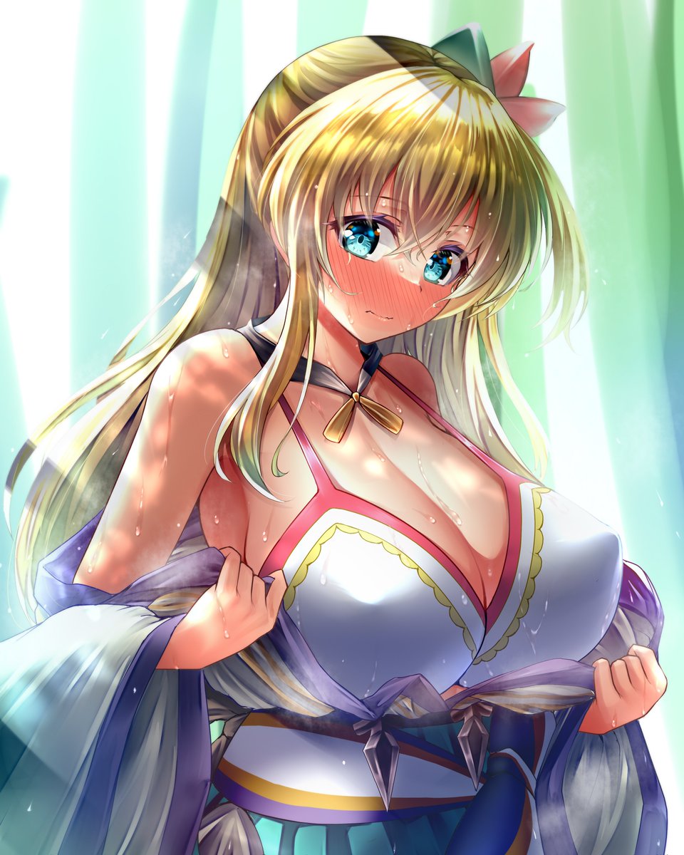 大きなスイカバフ(永続・消去不可)に耐えられずにだらしなく涼むミリンちゃん 