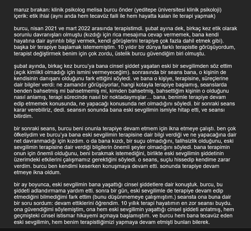 drawtoheal's tweet photo. ****ifşa****
maruz bırakan: klinik psikolog melisa burcu önder (yeditepe üniversitesi klinik psikoloji)
içerik: etik ihlal (aynı anda hem tecavüz faili ile hem hayatta kalan ile terapi yapmak) https://t.co/FQiPjQjet2