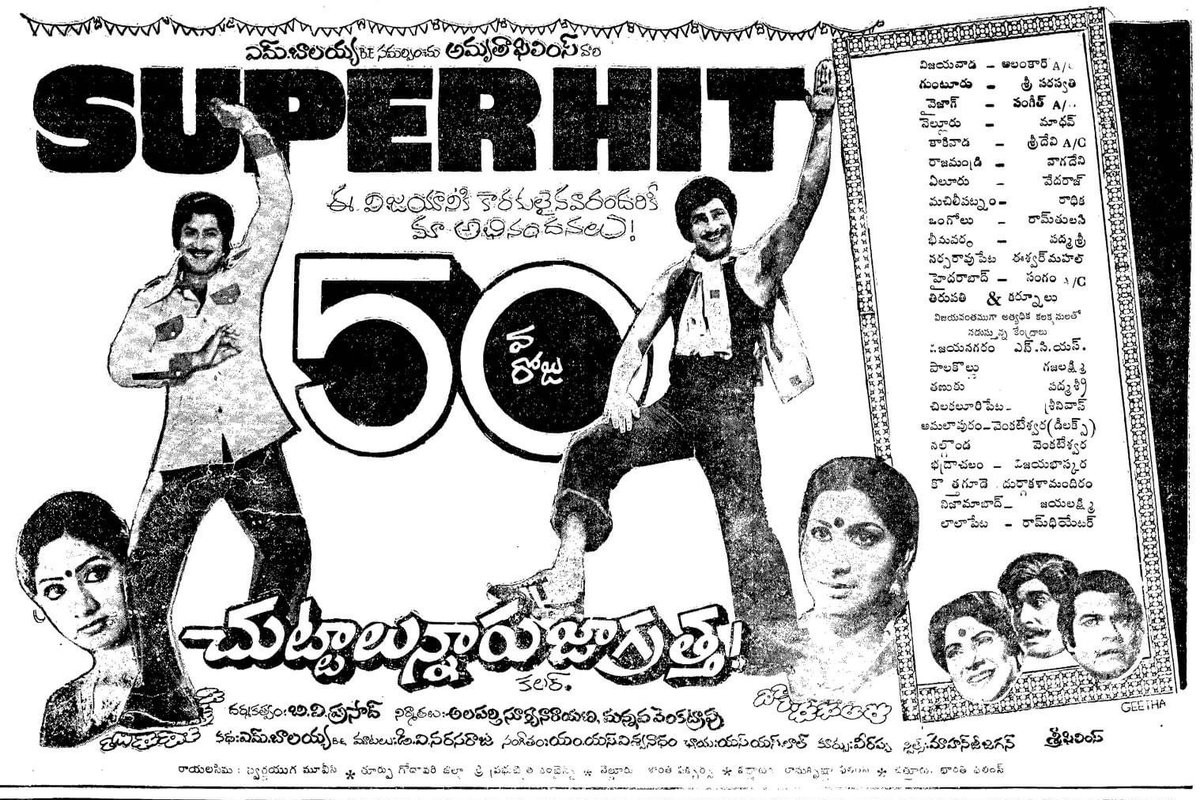 42 years of #superstarkrishna #chuttalunnarujagratha BLOCKBUSTER HIT @gravikrishna7 @onlymoviesnews @Rama_SSK @charuseela @Kkdtalkies,@AakashMBfan,@Raghava4mahesh @Prasad4Prince