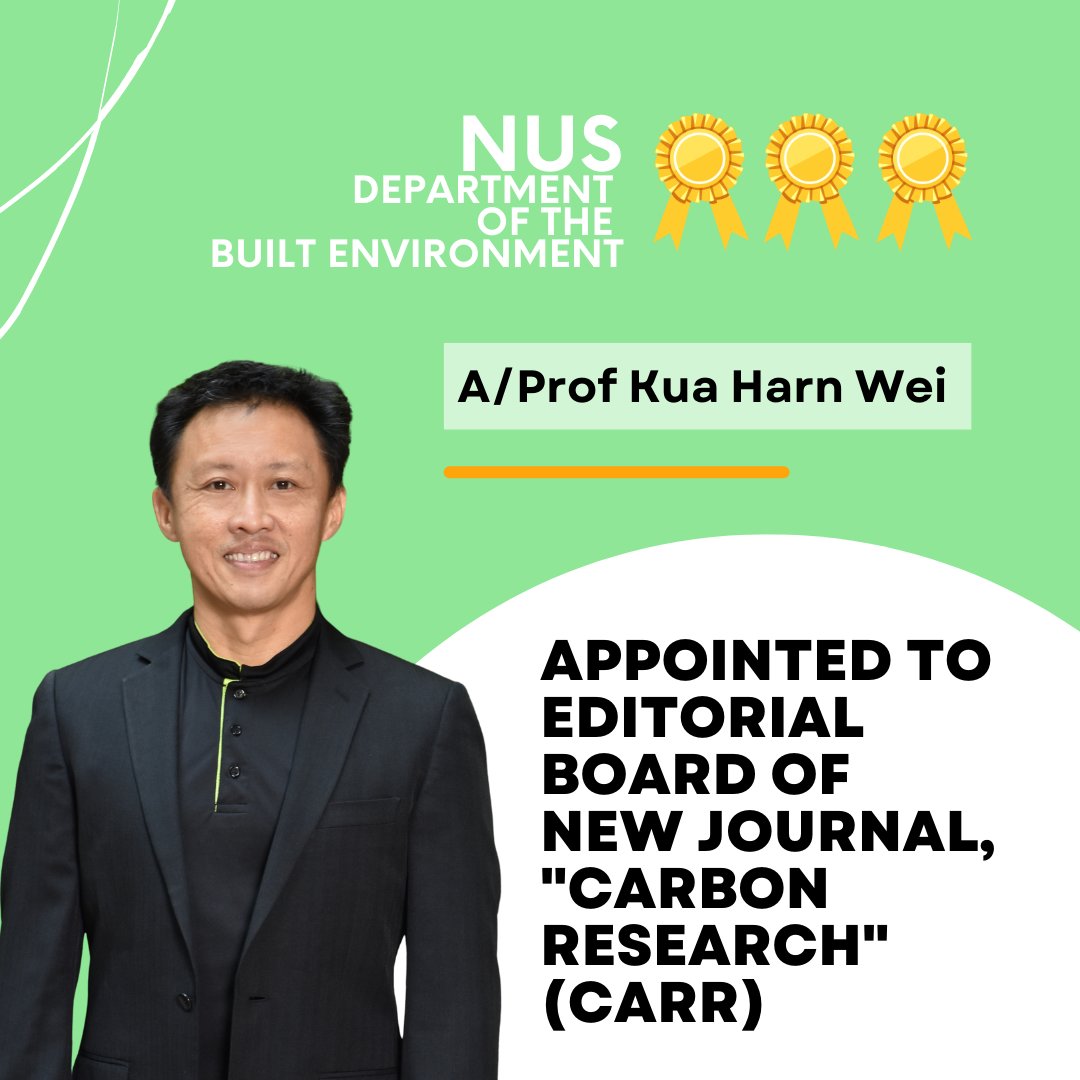 Carbon Research is an international multidisciplinary platform for communicating advances in fundamental and applied research on natural and engineered carbonaceous materials. 

Find out more here:
springer.com/journal/44246

#NUS #CDE #NUSDBE #CARR #CarbonResearch #BuiltEnvironment