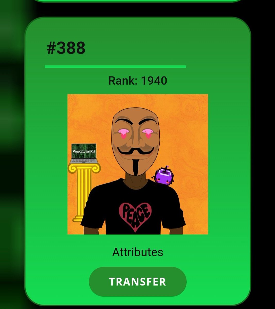 NBond131's tweet photo. Grabbed one more. What a great project, @VenonymousV  $VET. Only 635 left. Surprised it hasn't sold out $yeet.  #VeChainHasNFTs  get em whilst there still hot. Great prizes great utility. Hey @SillyOnion972 wherz custom??  @Dryraisans I really want an AI, and left? https://t.co/QxkDoCBt9f