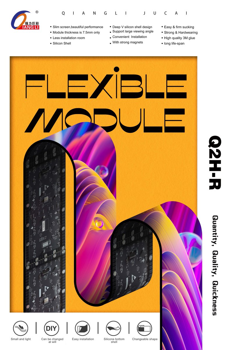 Qiangli indoor full color flexible modules, good quality with the best performance, welcome your inquiry!