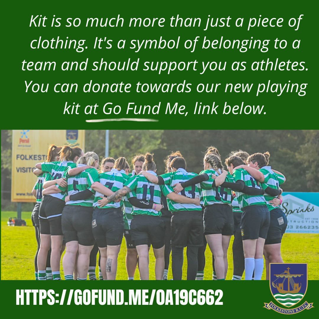 We’re currently running a go fund me, to purchase more playing kit. If anyone can help, or know of any companies looking to sponsor a ladies rugby team in Kent please get in touch! gofund.me/0a19c662 #womensrugby #folkestone #newkit #folkestoneladiesrfc #rugby