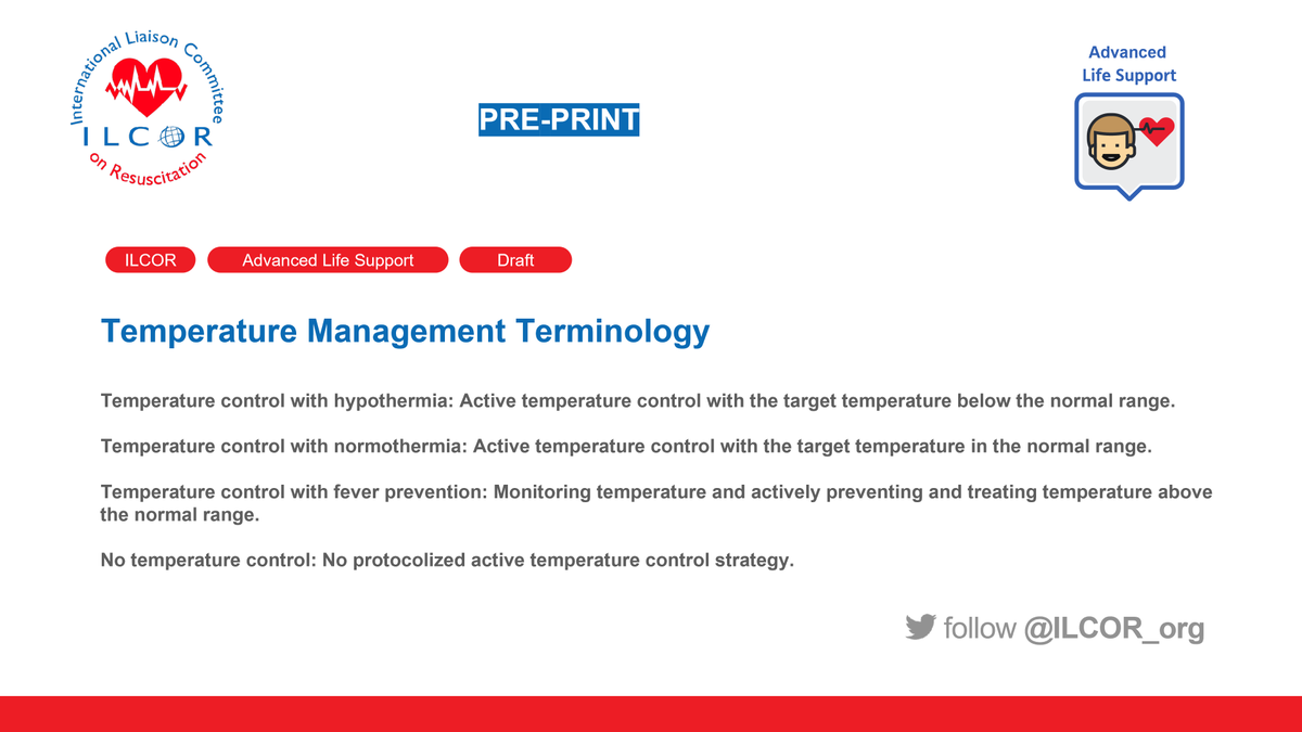 Ilcor_org's tweet photo. #ILCOR #AdvancedLifeSupport Common definitions are important for clarity and to facilitate comparisons across trials #TemperatureManagement #CardiacArrest https://t.co/VS4Jqrkrbw