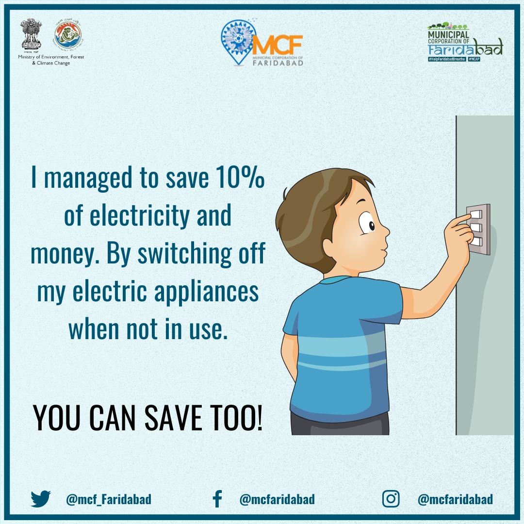MCF_Faridabad's tweet image. Switching off electric appliances also help to  reduce carbon emission and other harmful greenhouse gases. It is a simple way to help to  protect the #environment and #savetheplanet.
#conserveenergy
#McFaridabad
#Faridabad @yashpalmurar @kamalguptabjp