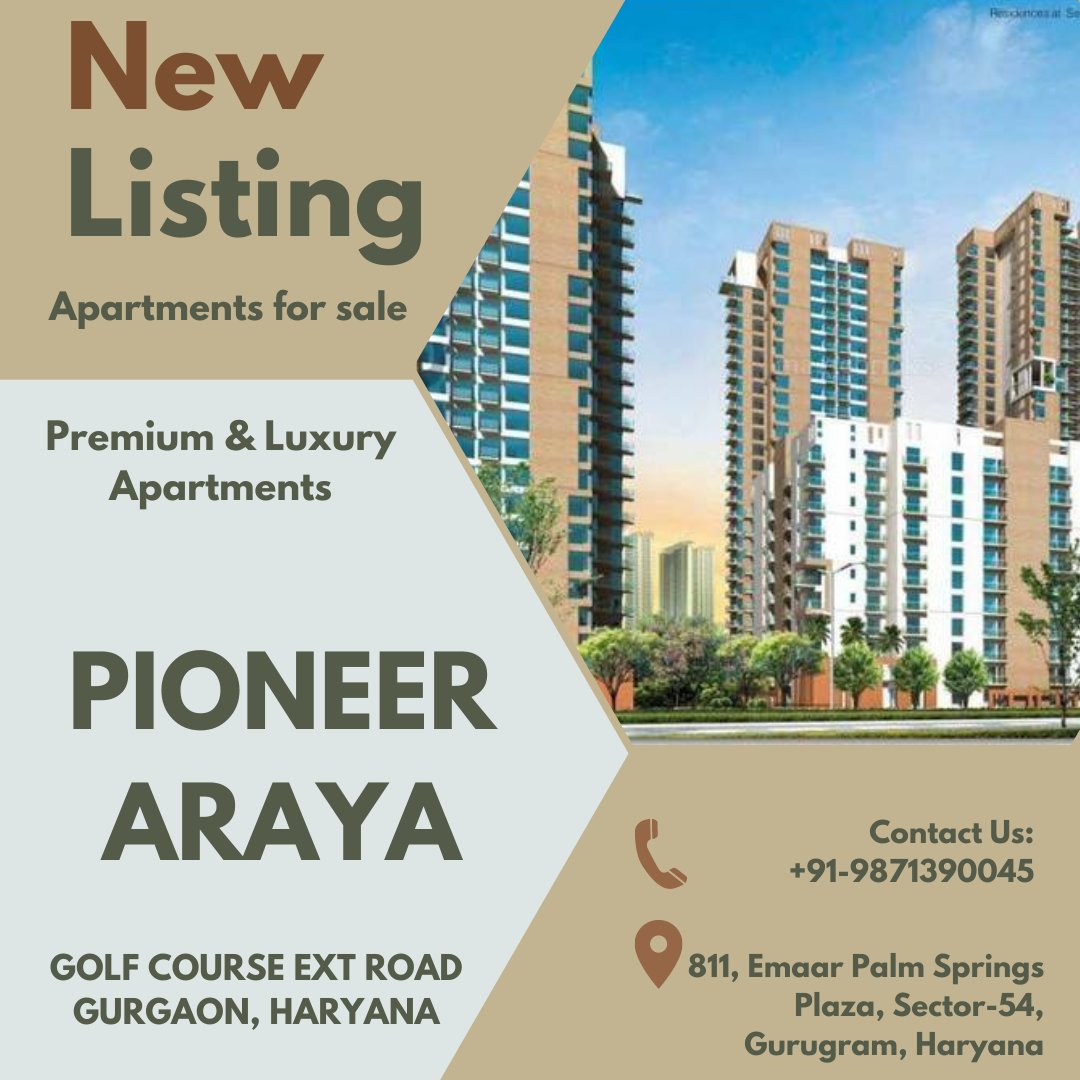 optushousing's tweet photo. Pioneer Araya in Sector-62, Gurgaon is a ready-to-move housing society. It offers apartments and studio apartments in varied budget range. There are 3BHK, 4BHK and 5BHK Apartments and 1RK studio apartments available in this project. 

Sector-62 is one of the attractive locations https://t.co/RSpZ8RNIto