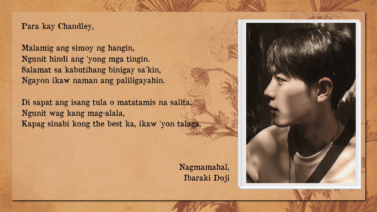 ⠀⠀

⠀⠀⠀( ✉️ ) liham para sa iyo, @chandleyverse!
⠀⠀⠀⠀⠀⠀   ✑ mula kay Ibaraki Doji.

⠀⠀