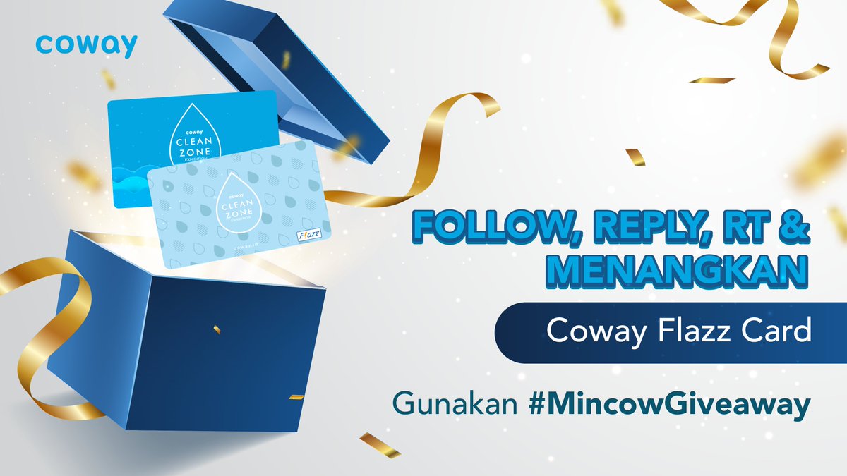 #mincowgiveaway is BACK!
Mincow mau bagiin Coway Flazz Card dengan saldo 50k untuk 5 kesayangan Mincow~ 
S&amp;K:
1. Follow 
<a href="/officialcowayid/">Official Coway Indonesia</a>
2. Like &amp; RT
3. Reply tweet dgn #MINCOWGIVEAWAY
