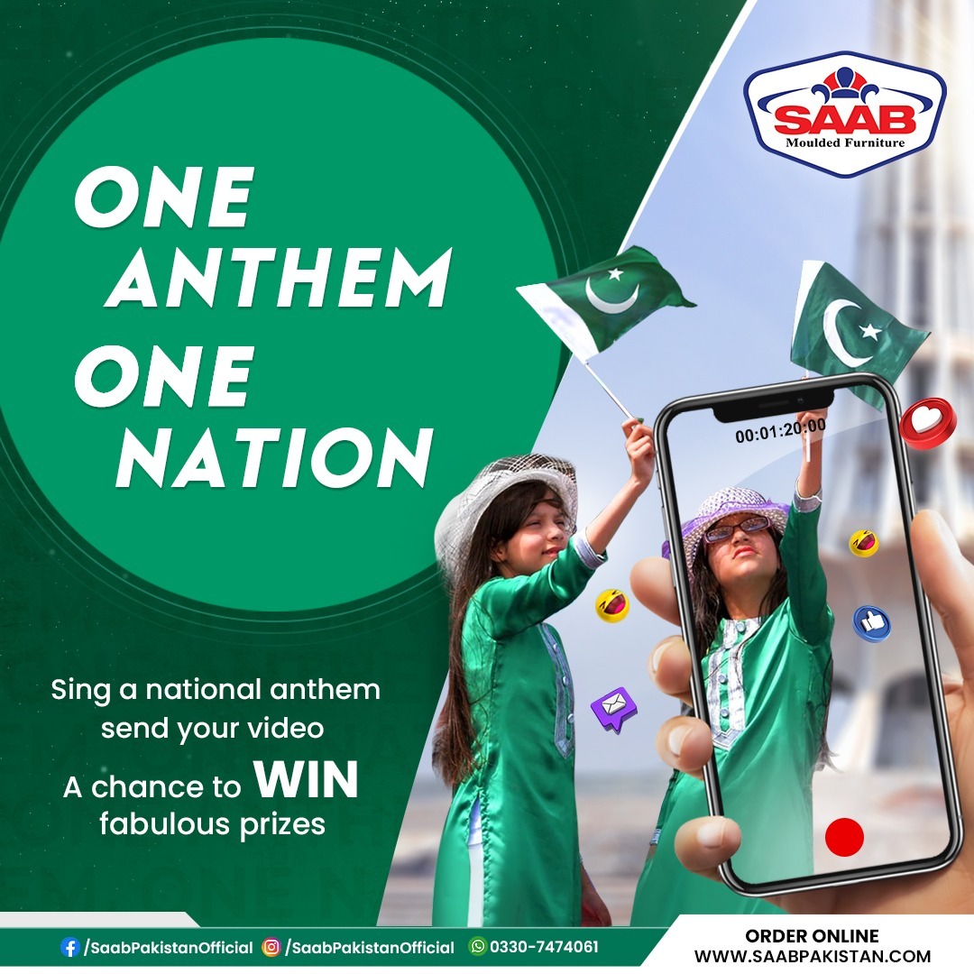 SAABPakistan's tweet photo. Win Exciting Prizes This Independence Day
This is your chance to win some really cool exciting prizes. Record a video of yourself singing the national anthem and send it to us. The best one wins exclusive prizes from Saab!
#saabpakistan #saab #residentailusage #commercialusage https://t.co/hTsWnwEDXk