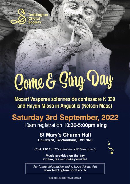 A little taste of what will feature our Come and Sing Day on sept 3rd at @StMarysTwick Hall from 10am: youtu.be/S03b5M34Du8
More information here: teddingtonchoral.co.uk/next-workshop-…

Mark your calendars! @LuceyClare <a href="/TeddingtonNub/">Teddington Nub News</a> @The_Local_Card <a href="/TLTeddington/">TL Teddington 💙</a> <a href="/Teddington_Town/">Teddington_Town</a>