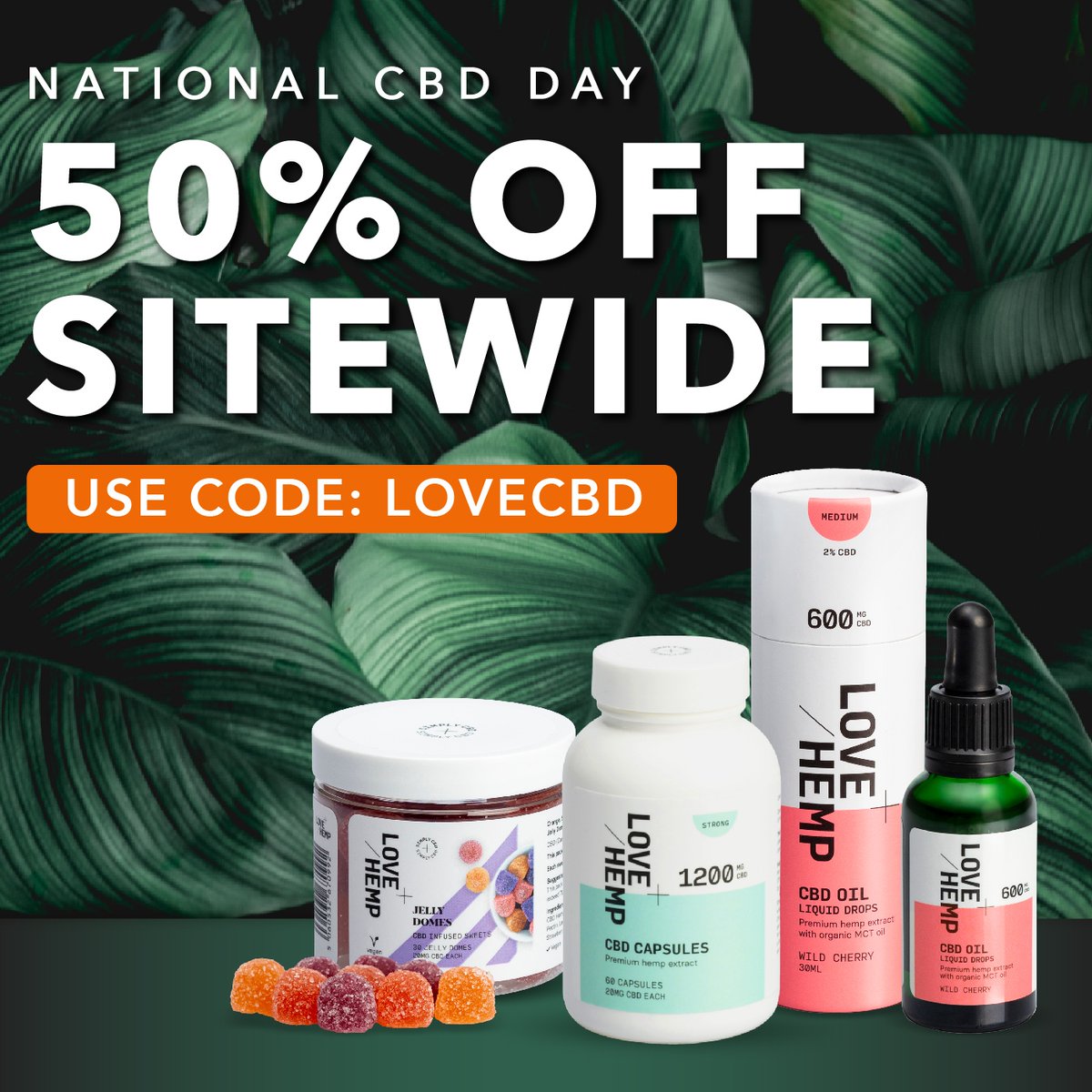 LoveHempuk's tweet photo. As it's National CBD Day, we're treating you to 50% OFF ABSOLUTELY EVERYTHING! 🤩😍🤩

[this offer won't be around for long - don't miss it!]

Code "LOVECBD"

Shop here 🔽🔽🔽

https://t.co/QstPk8MvVk

#LoveHemp #NationalCBDday #InvesInYourself https://t.co/j7WLBVARmp