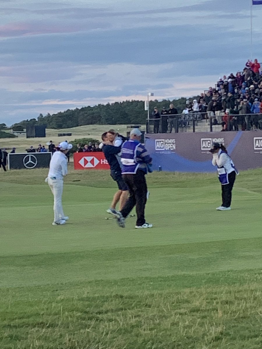missyjonjones's tweet photo. Anybody saying anything but great things about ⁦@ash_simon⁩ and David celebration on 18 don’t know this crew. Look at Tanya caddie whose husband caddie was watching greenside and ⁦@ingeechun_dumbo⁩ … this was a family win. Good stuff. ⁦@LPGA⁩ https://t.co/R4G6SAuBow