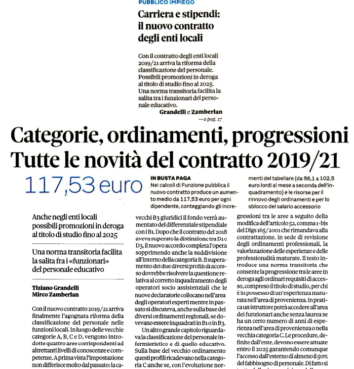 aran_agenzia's tweet photo. Ipotesi di CCNL per il personale del comparto #FunzioniLocali sottoscritta il 4 agosto: tutte le novità
@sole24ore https://t.co/JycWWDTeVv