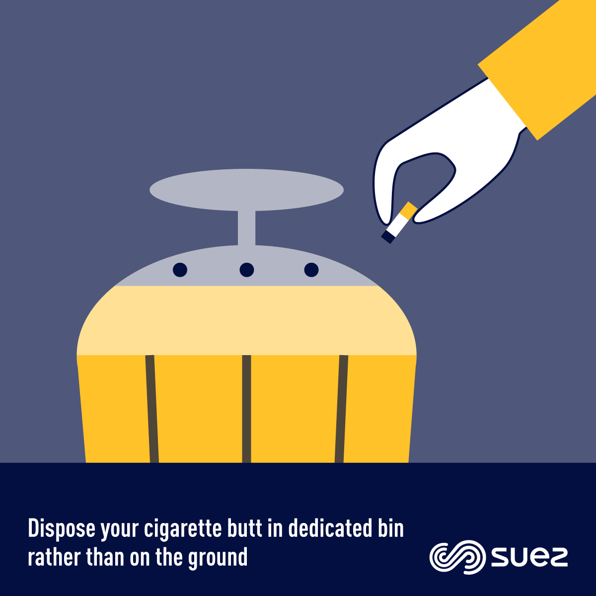 #EcoTips 🍃​ Did you know ? One cigarette butt 🚬 thrown on the ground pollutes 500 litres of #water! 💧​
So throw it please in dedicated bin  👍