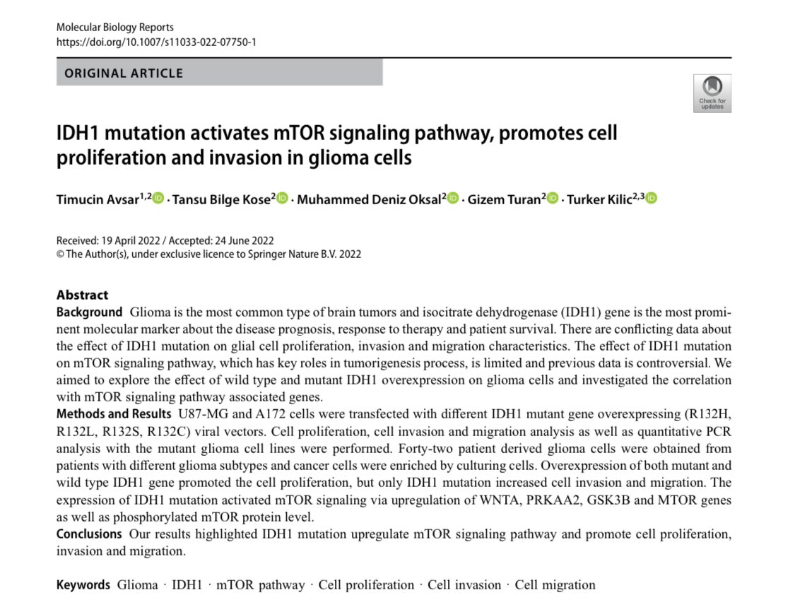 Nörobilim Laboratuvarımızda ki projelerimizden biri bugün yayınlandı

Başta Dr Timuçin Avşar olmak üzere üç yıldır bu projeye emek veren bilim insanlarınızı kutlarım

Beyin tümörlerinden gliomalar için önemli tedavi kapıları aralanacak

🔴Önemli araştırma
trebuchet.public.springernature.app/get_content/90…